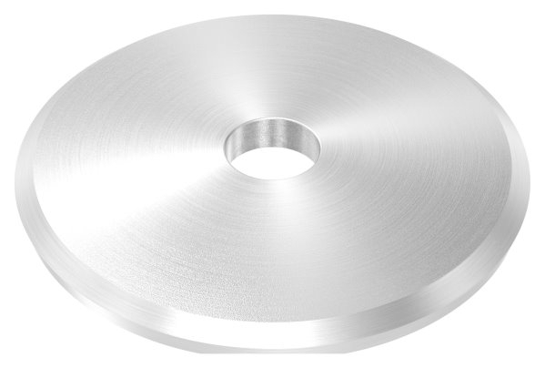 Plaque d'ancrage Ø 70 x 5 mm | courbée | avec trou de centrage : Ø 10 mm | V2A