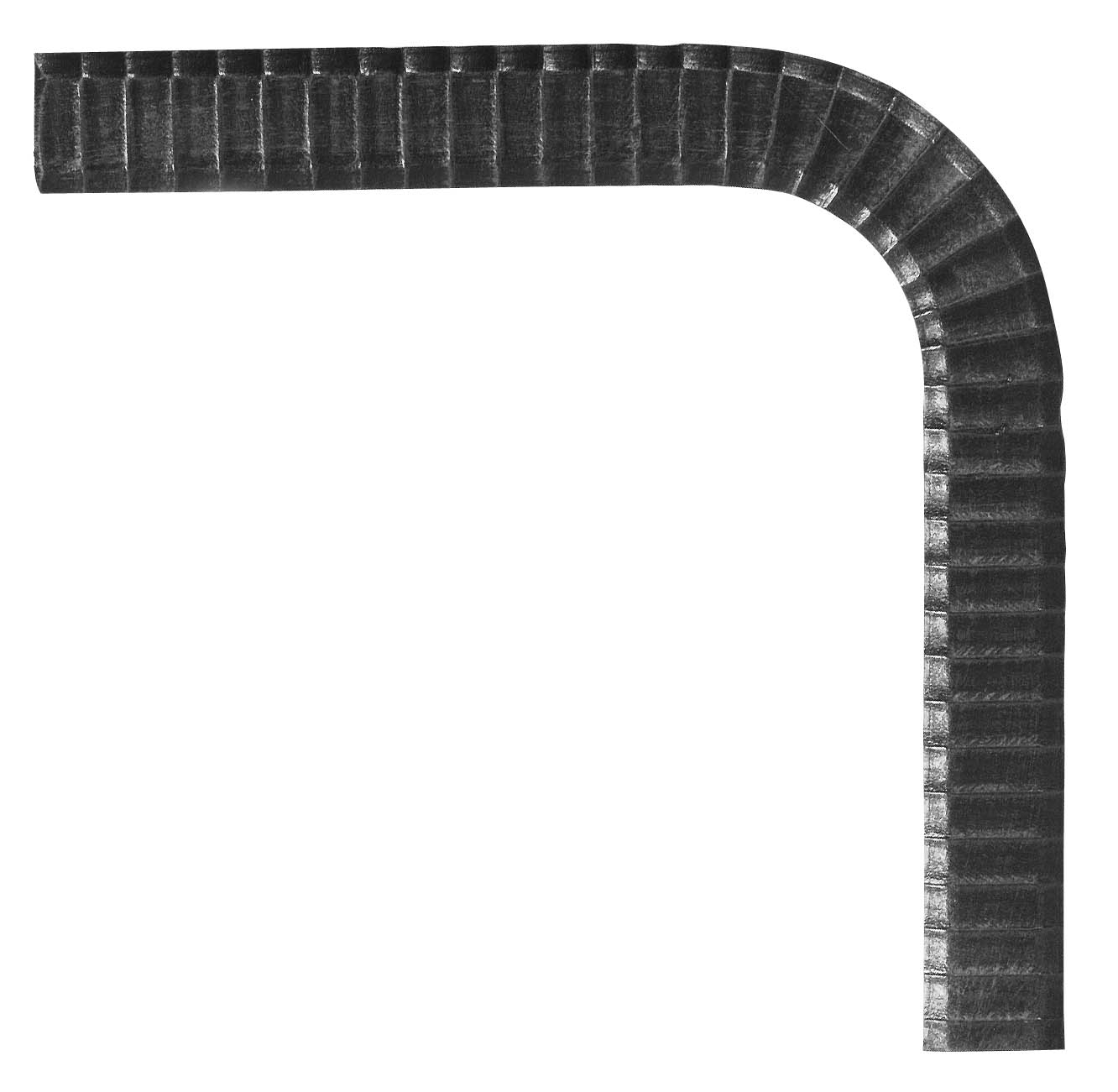 Main courante coudée à 90° | matériau : 50x10 mm | martelé | acier (brut) S235JR