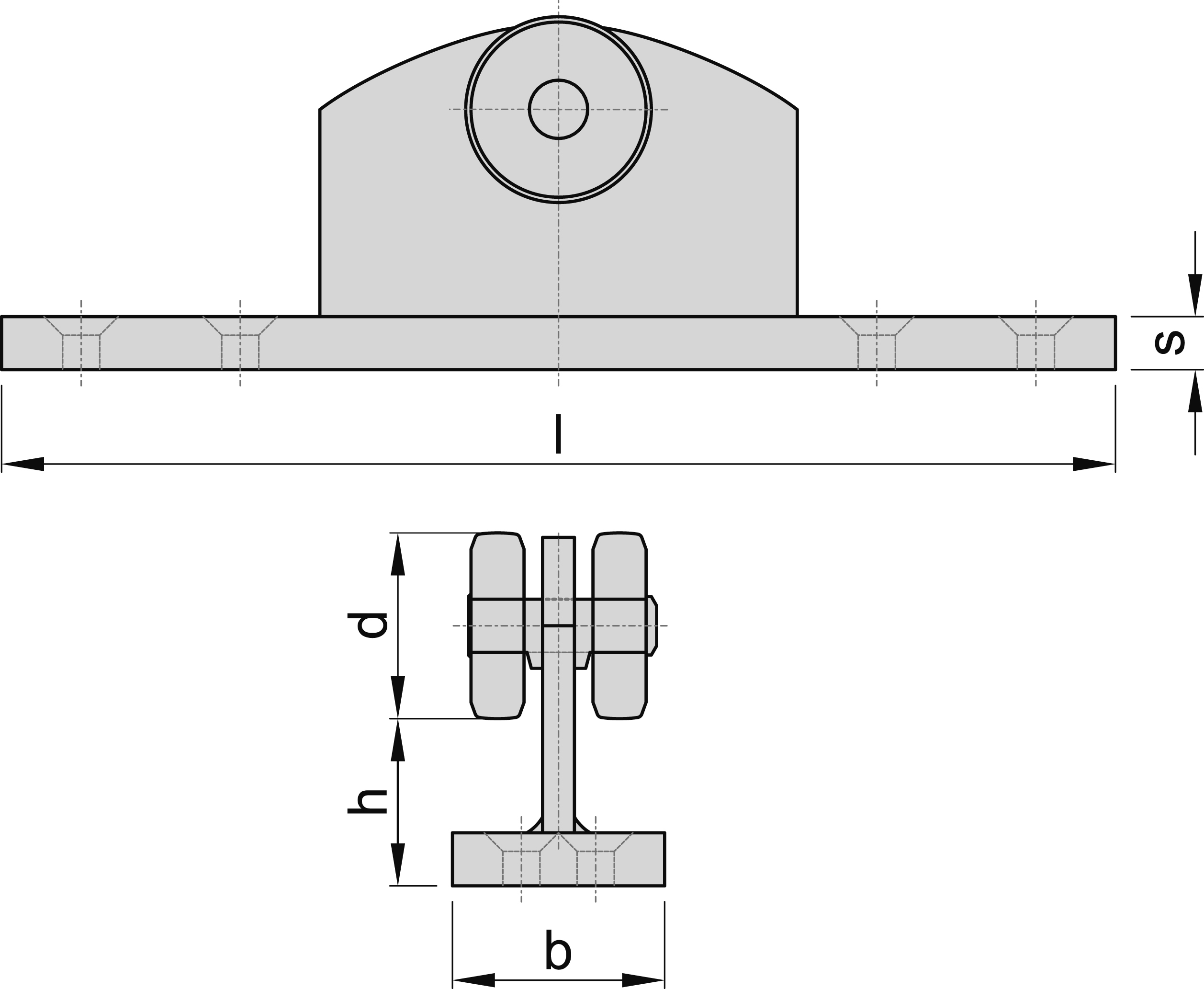Rouleau simple avec bride de taille 3