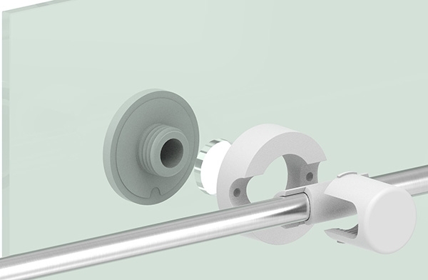 Porte-brenk Ø 50mm, plastique, blanc pur