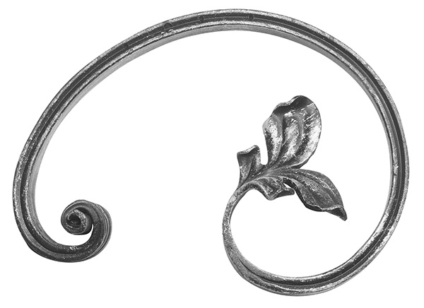 Élément baroque | gauche | baroque lourd | dimensions : 130x195 mm | matériau : 16x8 mm | acier S235JR, brut