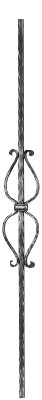 Barre décorative | longueur : 900 mm | matériau : 12x12 mm | martelé | acier (brut) S235JR