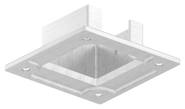 Fixation murale pour tube rainuré 40x40mm, V2A