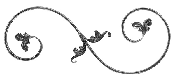Élément baroque | droite | baroque lourd | dimensions : 220x540 mm | matériau : 16x8 mm | acier S235JR, brut