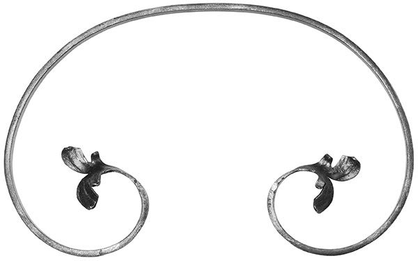 Baroque léger | Dimensions : 200x315 mm | Matériau : 12x5 mm | Acier S235JR, brut