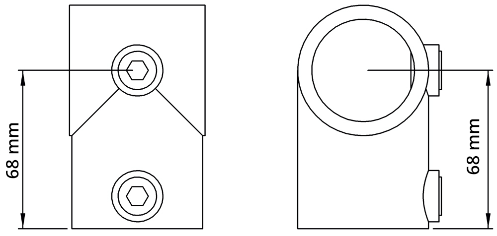 Raccord de tuyau | Pièce en T courte | 101C42/D48 | 42,4 mm ; 48,3 mm | 1 1/4" ; 1 1/2" | Fonte malléable et électrogalvanisée