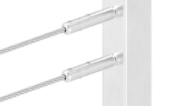 Borne filetée à monter soi-même | Pour corde : Ø 4 mm | Avec filetage extérieur | V2A