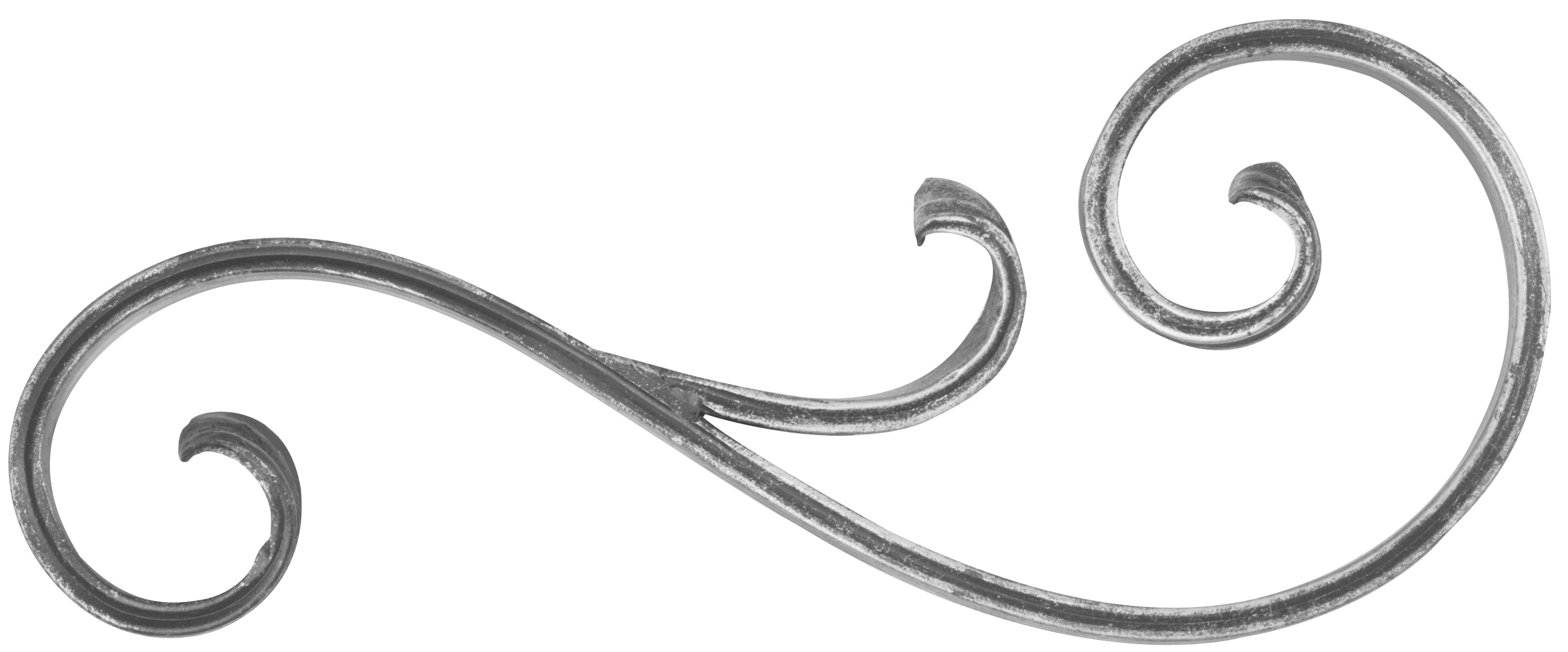 Baroque lourd | Dimensions : 135x345 mm | Matériau : 16x8 mm, rainuré | Acier S235JR, brut