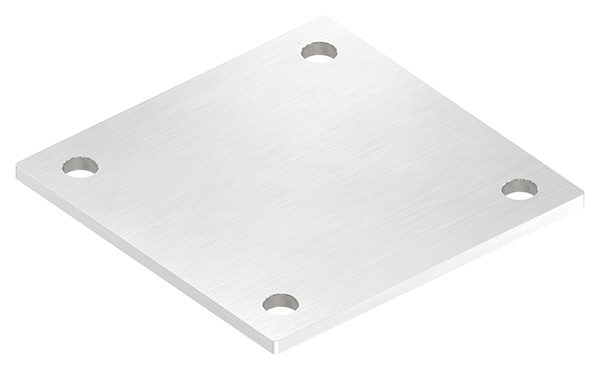 Plaque d'ancrage | dimensions : 150 x 150 x 6 mm | avec 4 trous á Ø 14 mm | V2A