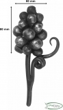 Raisin | Dimensions : 60x80 mm | avec vigne | Matériau : Ø 8 mm | Acier S235JR, brut