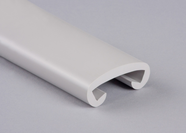 Main courante en plastique pour 40 x 8mm, gris-vert