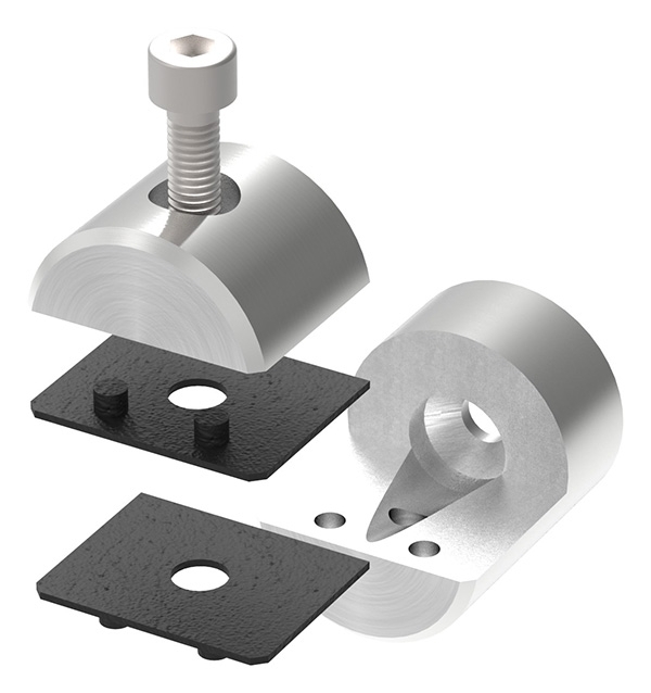 Support de tôle Ø 32 mm V2A plat/droit