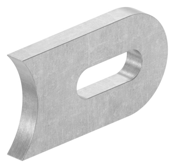 Cosse à souder | Dimensions : 50x30x6 mm | Trou oblong : 25x9 mm | Raccord : Ø 42.4mm | Acier (brut) S235JR