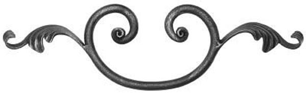Fer rond baroque | dimensions : 380x110 mm | acier S235JR, brut