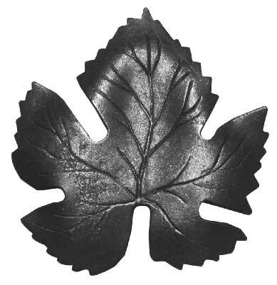 Feuille de vigne | Dimensions : 130x125 mm | Acier S235JR, brut