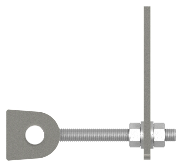 Charnière M12, galvanisée à chaud, boulon V2A