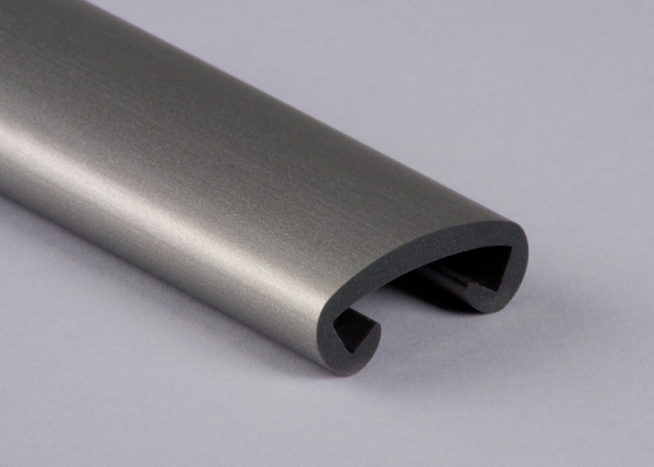 Main courante en plastique pour 40 x 8mm, aluminium gris