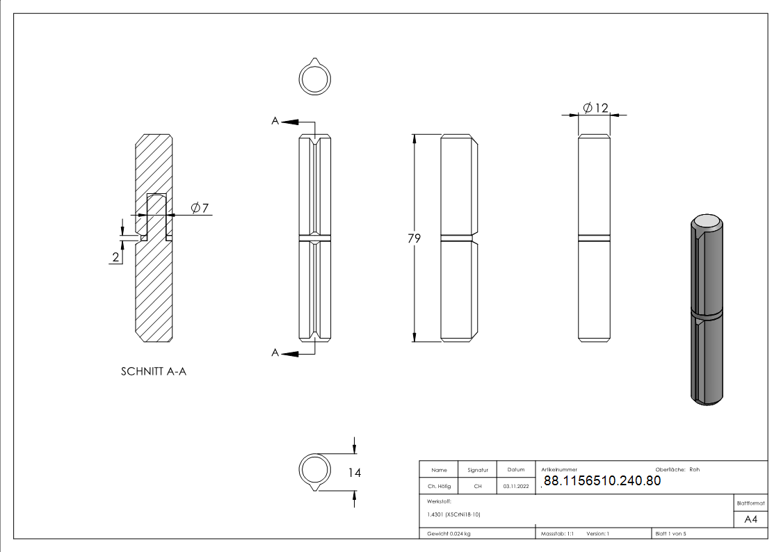 Bande à souder, longueur : 80mm, embout fixe, V2A