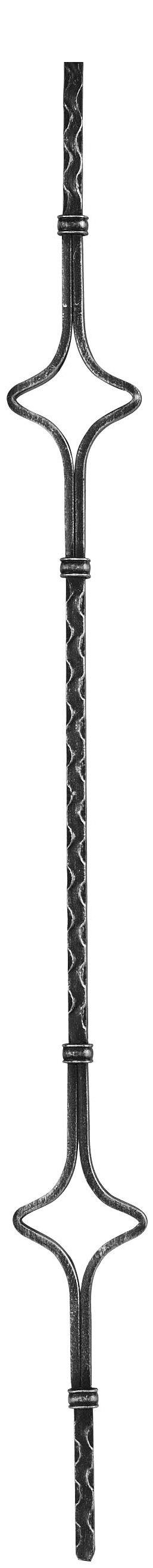 Barre décorative | longueur : 900 mm | matériau : 12x12mm | martelé | acier (brut) S235JR