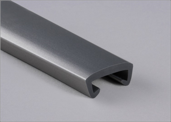 Main courante en plastique pour 40 x 8mm, aluminium gris