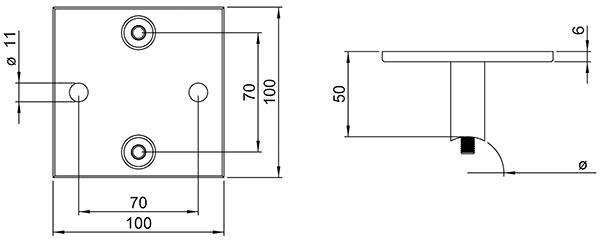 Fixation murale pour balustres 42.4mm