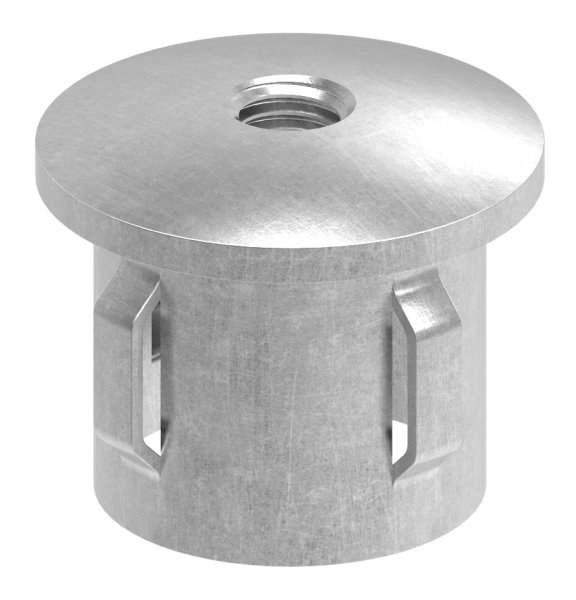 Bouchon en acier | légèrement courbé | avec M8 | pour tube rond Ø 33.7x1.8-2.2 mm | acier S235JR, brut