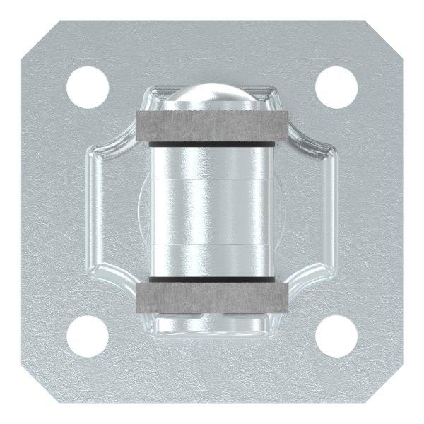 Charnière M22 | réglable | avec plaque de montage | acier (brut) S235JR