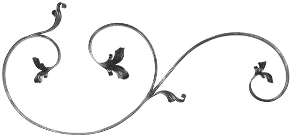 light baroque | gauche | dimensions : 270x570 mm | matériau : 12x5 mm | acier S235JR, brut