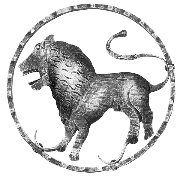 Signe du zodiaque Lion | Ø 200x5 mm | acier S235JR, brut