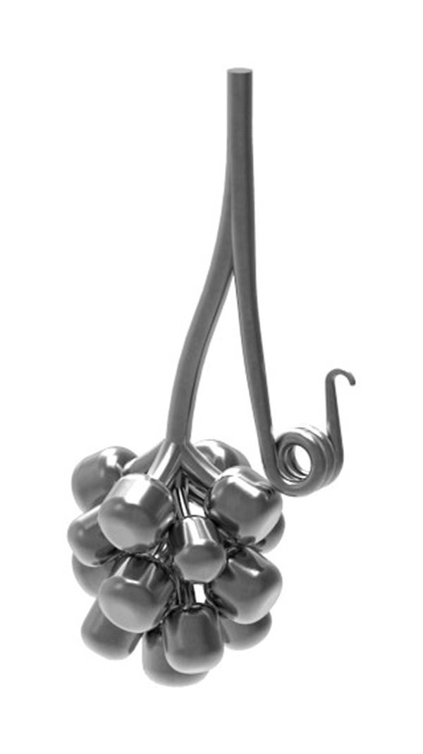 Raisin | Dimensions : 50x70 mm | avec vigne | Matériau : Ø 6 mm | Acier S235JR, brut