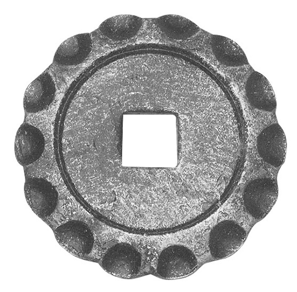 Rosace / Garniture | Ø 65x5 mm avec trou 12,5x12,5 mm | Acier (brut) S235JR