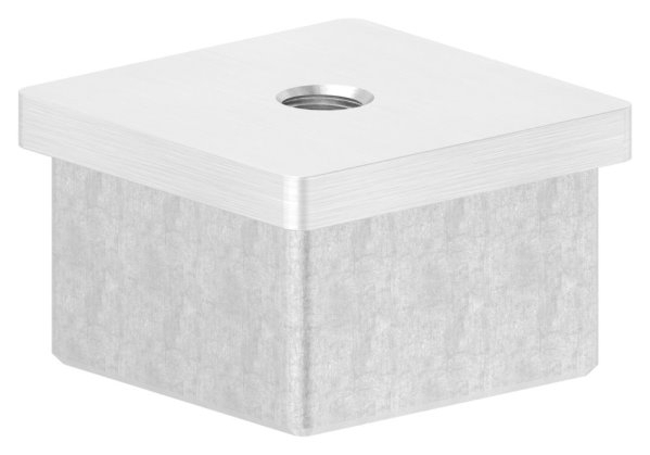 Capuchon enfichable V4A avec M8 pour collage pour tube 40x40x2,0 mm