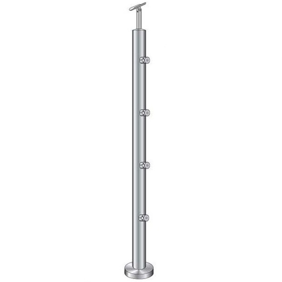Poteau de balustrade | longueur : 900 mm | pour montage en surface | V2A