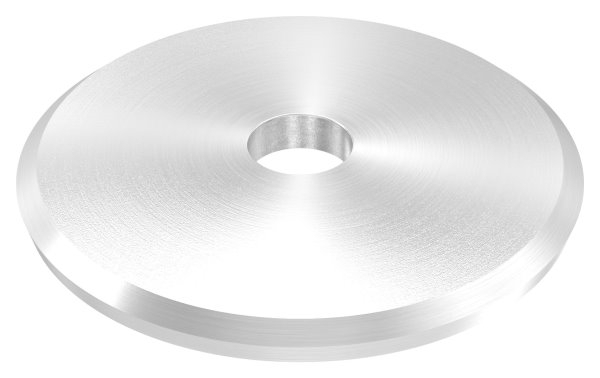 Plaque d'ancrage Ø 70 x 5 mm | courbée | avec trou de centrage : Ø 10 mm | V2A