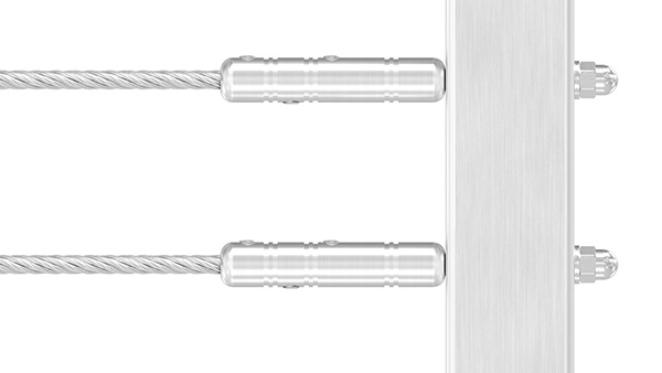 Borne filetée à monter soi-même | Pour corde : Ø 4 mm | Avec filetage extérieur | V2A