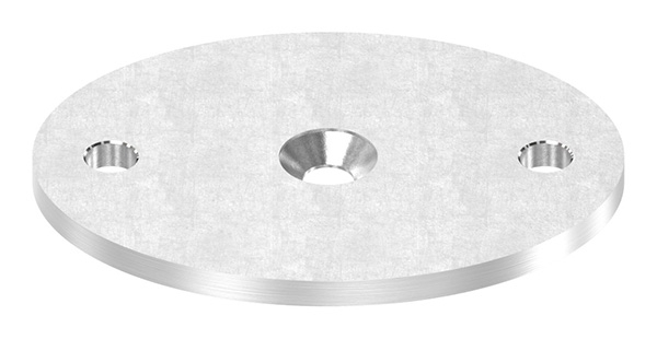 Plaque d'ancrage | dimensions : 75 x 55 x 4 mm | avec trou de centrage : Ø 10 mm | V2A