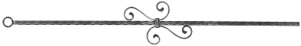 Barre décorative | longueur : 900 mm | matériau : 12x12 mm | martelé | acier (brut) S235JR