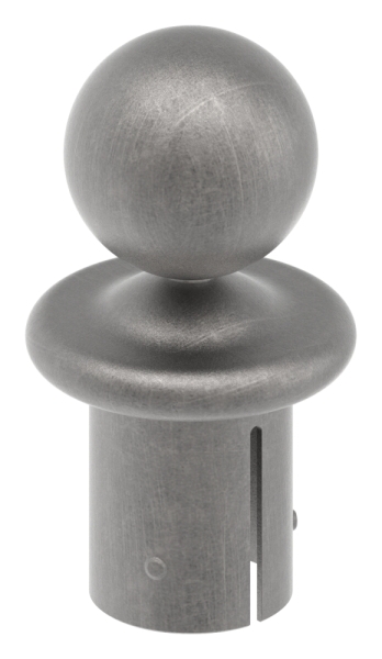 Bouton de tube à bille pour Ø 48.3x2.5-2.9 mm | Acier S235JR, brut