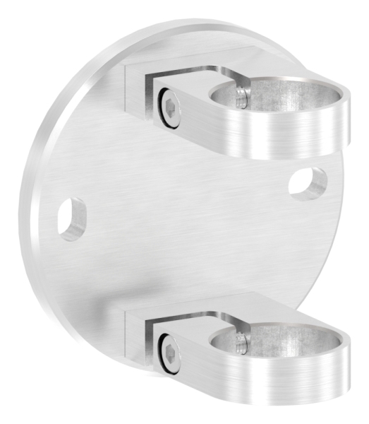 Fixation murale 120x10 mm pour le serrage d'un tube rond Ø 42,4 mm V2A