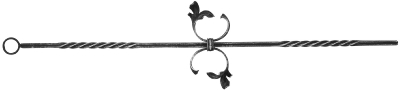 Barre décorative | longueur : 900 mm | matériau : 12x12 mm rainuré | acier S235JR, brut