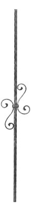 Barre décorative | longueur : 900 mm | matériau : 12x12 mm | martelé | acier (brut) S235JR