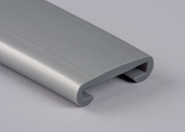 Main courante en plastique pour 50 x 8mm, aluminium blanc