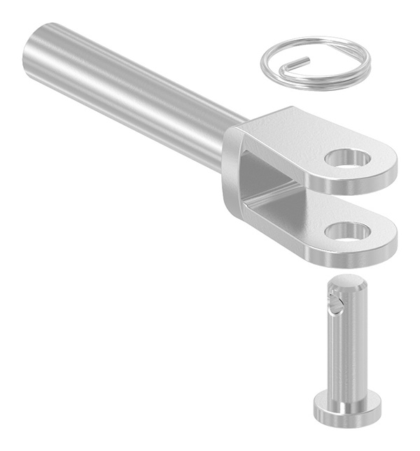 Borne à fourche avec filetage femelle droit M5 V4A