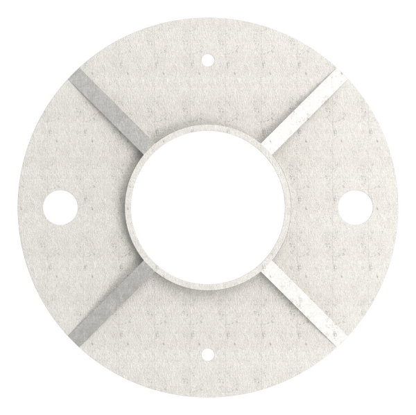 Plaque d'ancrage | Dimensions : Ø 120x6 mm | Trou central : Ø 49 mm | V2A