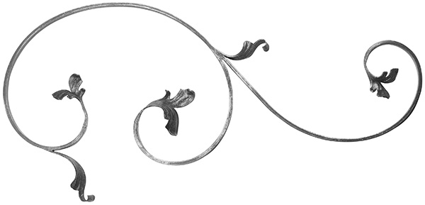 light baroque | droite | dimensions : 270x570 mm | matériau : 12x5 mm | acier S235JR, brut