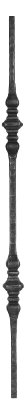 Barre décorative | longueur : 900 mm | matériau : 15x15 mm martelé | acier S235JR, brut