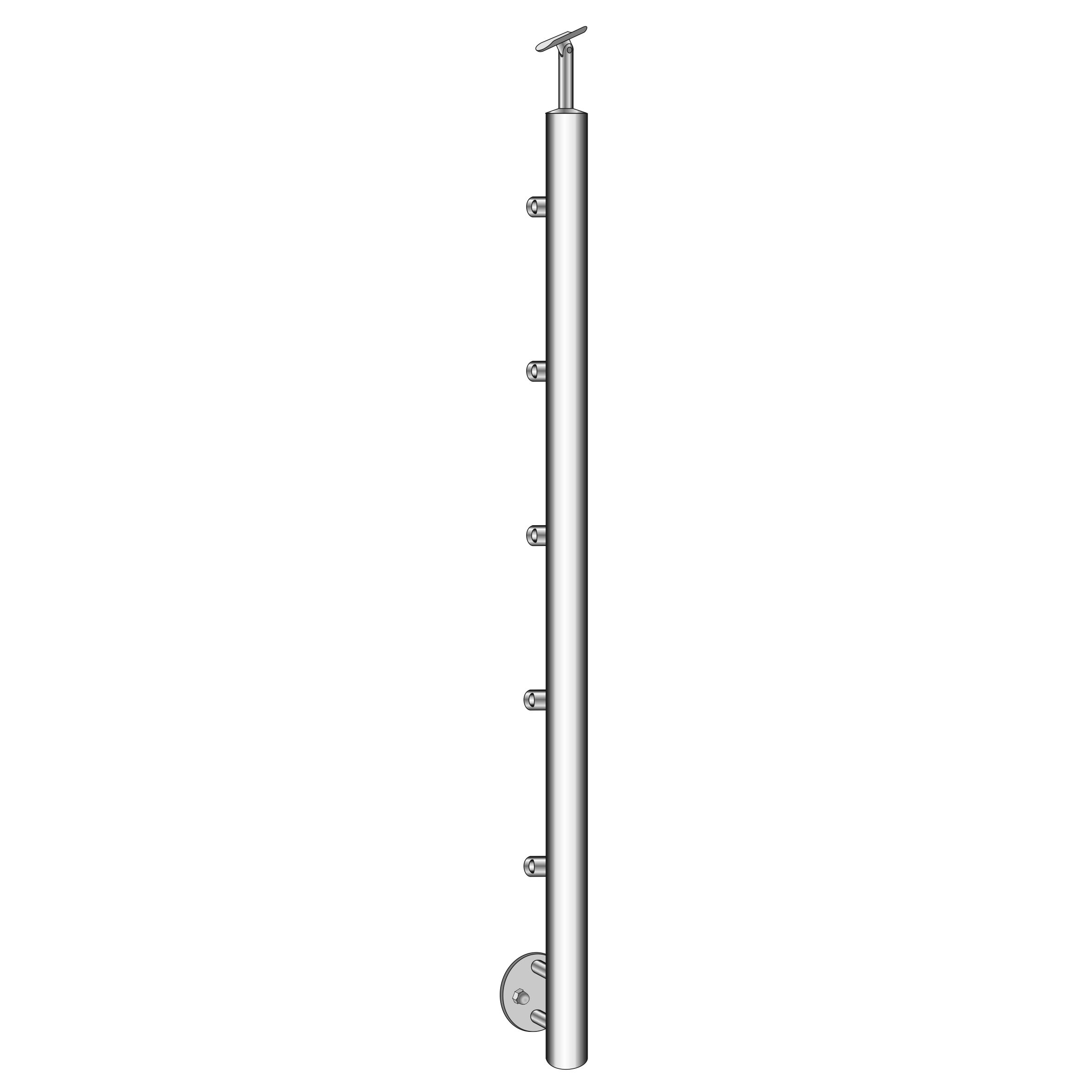 Poteau de balustrade | longueur : 1000 mm | pour montage latéral | V2A
