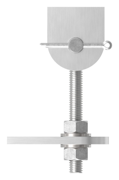 Charnière de portail réglable à 180°, filetage M12, V4A