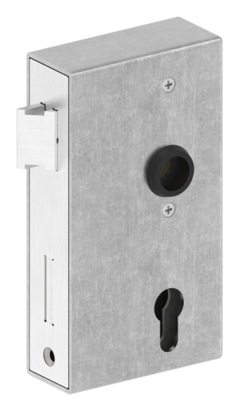 Boîtier de fermeture | Dimensions : 173x94,5x40 mm | Mandrin : 60 mm | Acier (brut) S235 JR