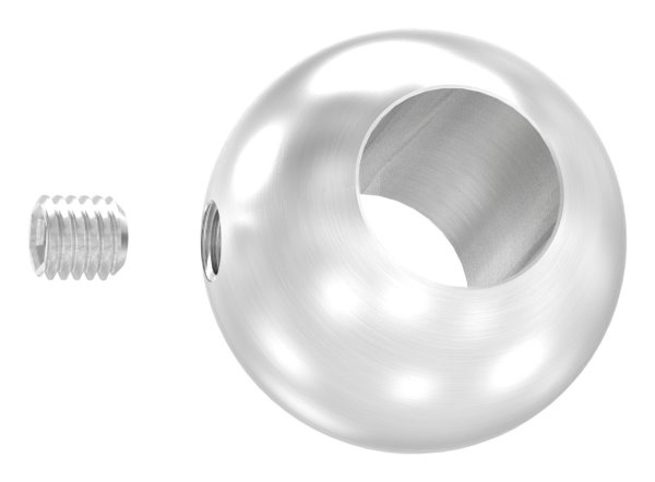 Boule solide Ø 25mm avec DB 12,2mm et Madenschr., V2A